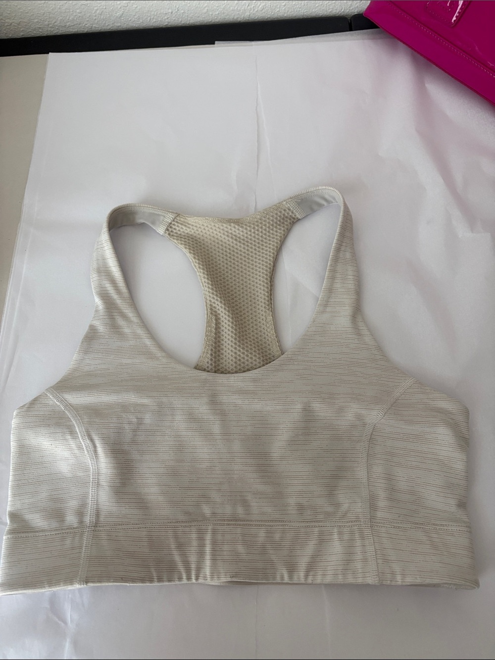 Seamless Racerback Sports Bra in Light Beige